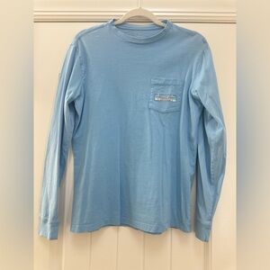 Vineyard Vines Sky Blue Beach Dock Box Logo Long Sleeve, Size XS Mens, NWOT